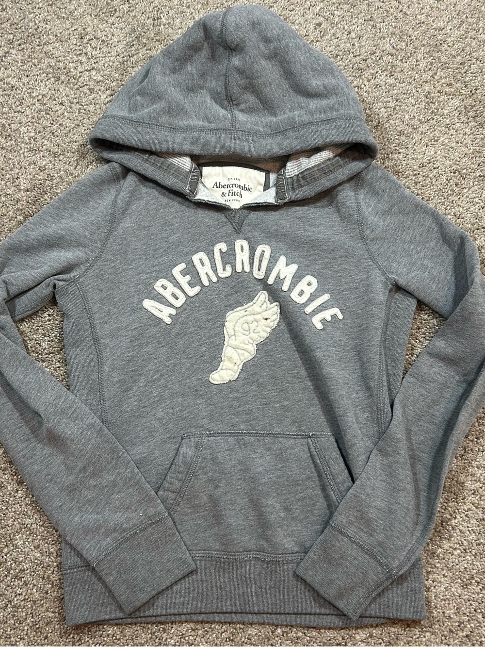 Abercrombie & Fitch Kids Gray Hooded Pullover Sweatshirt